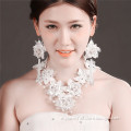 MYLOVE white lace bridal jewelry set necklace earring set flower new design jewelry MLT002
